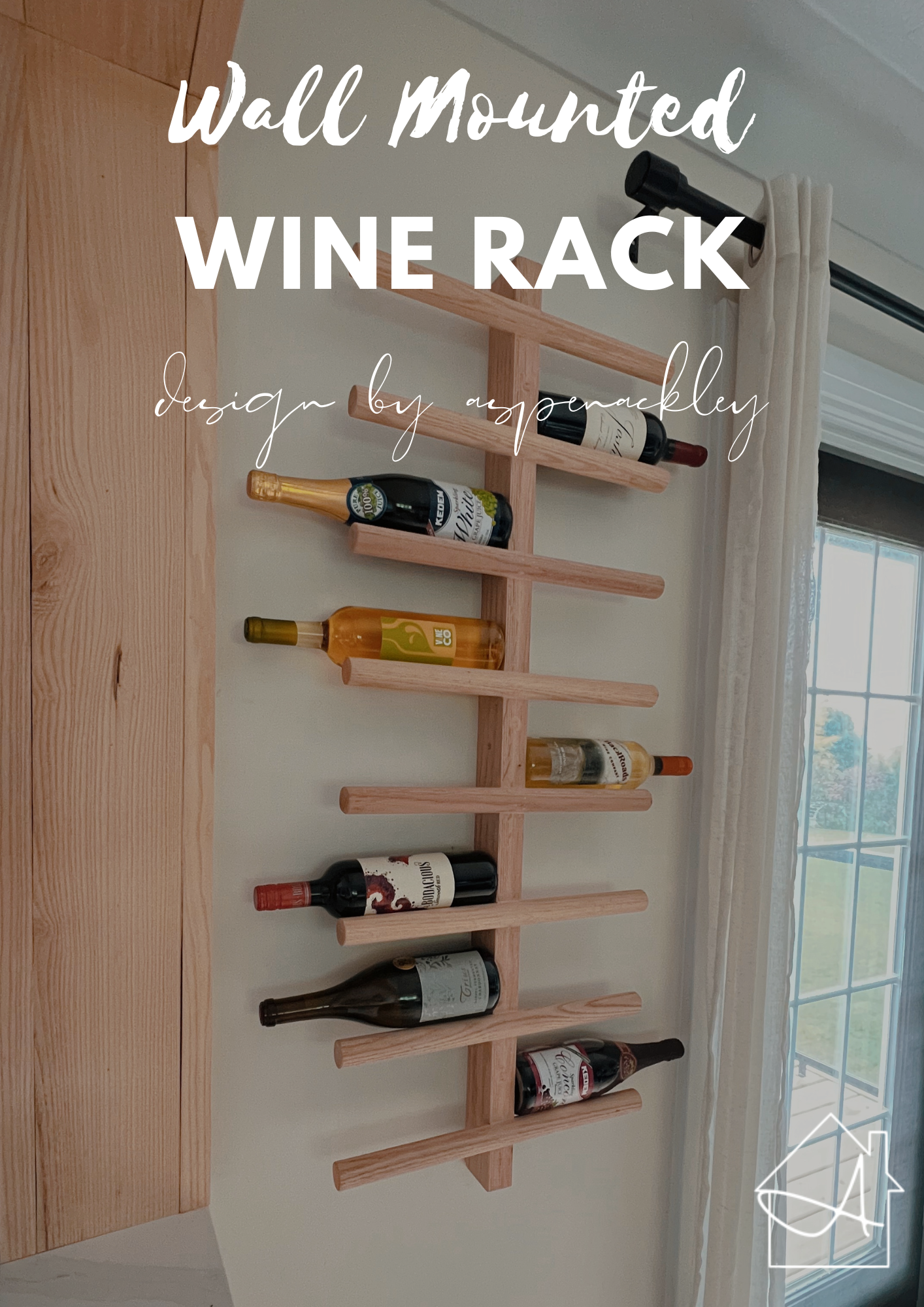 Homemade wall wine online rack