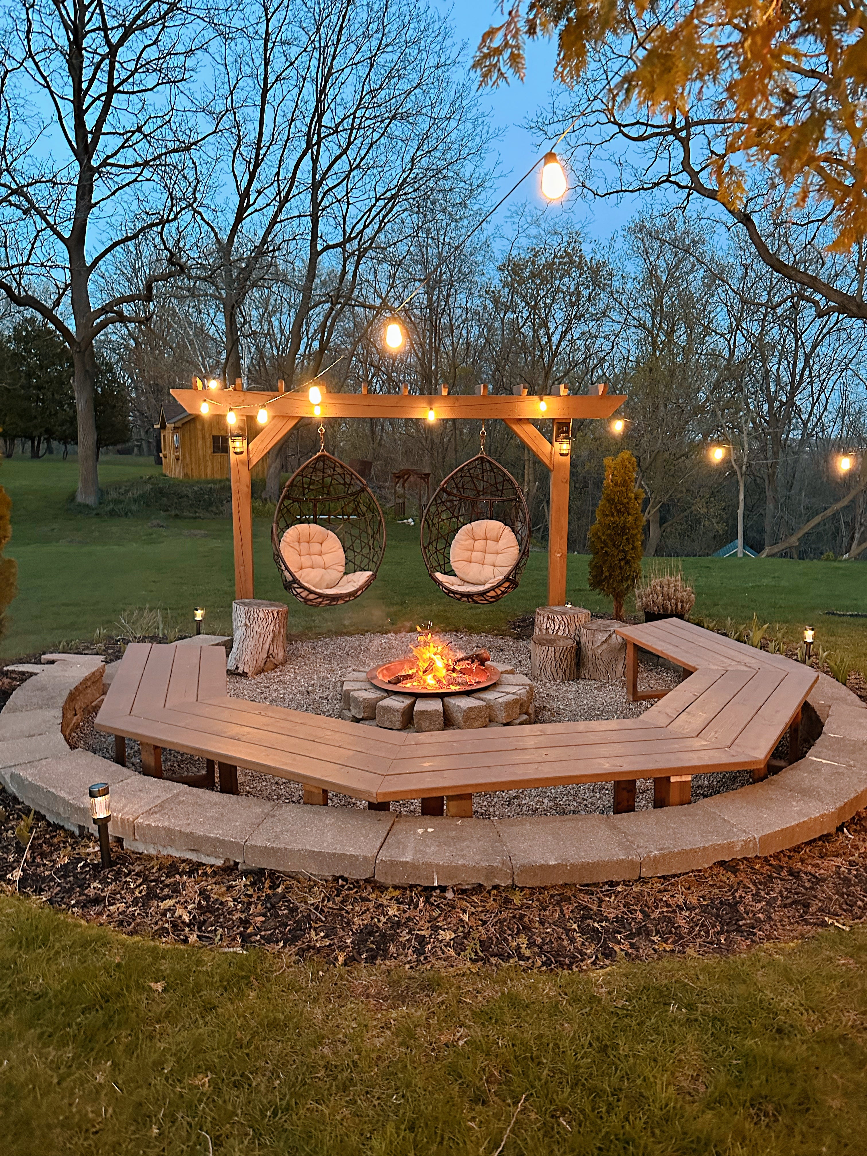 Hanging Egg Chair Firepit aspenackley